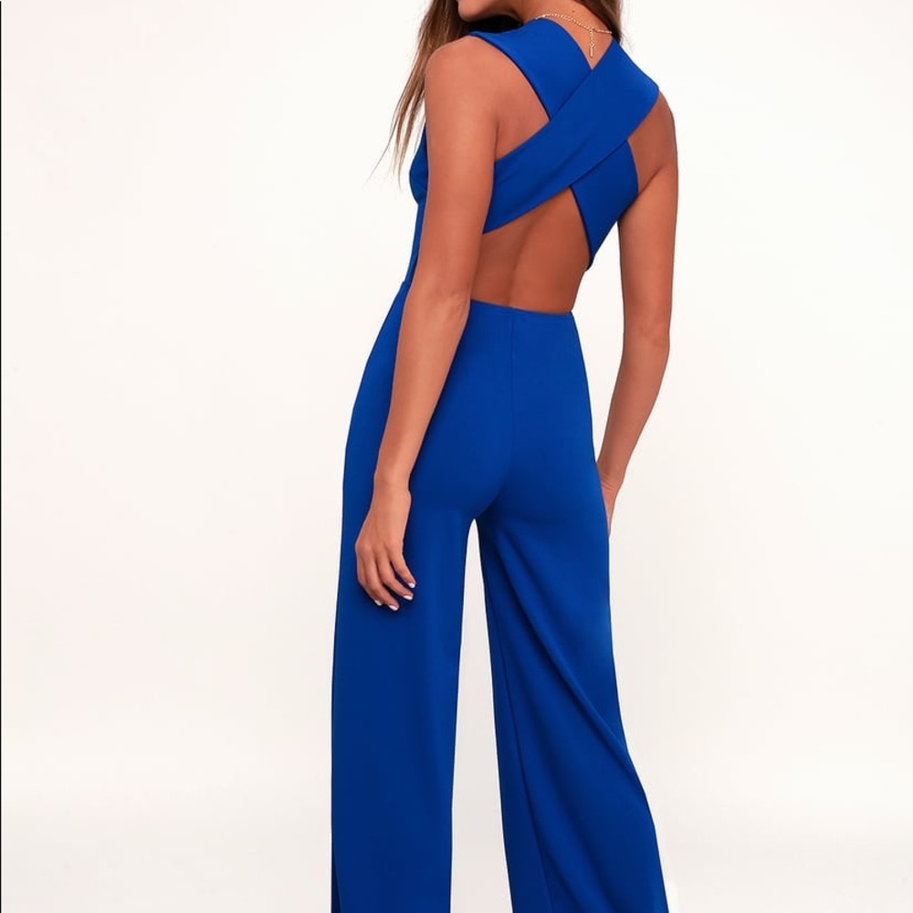 NWT Lulus Thinking Out Loud Backless Jumpsuit